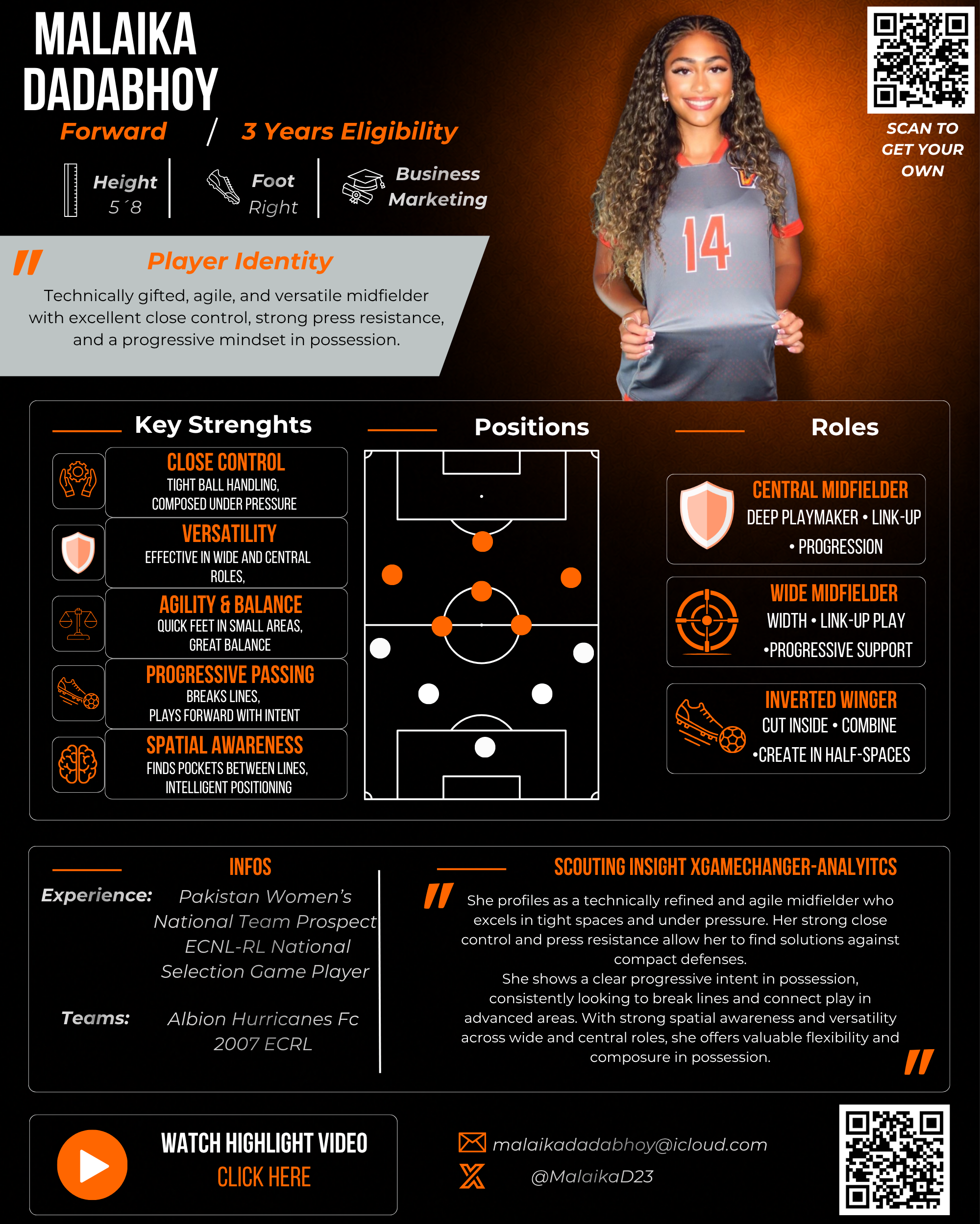 Mini CV – One Page Player Profile
